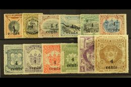 1904 - 05 "4 Cents" Surcharge Set Complete, SG 146/157, Very Fine And Fresh Mint. (12 Stamps) For More Images,... - North Borneo (...-1963)