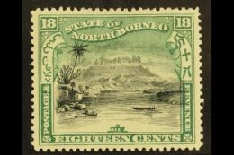 1897 18c Black And Green, Corrected Inscription, Perf 14½ - 15, SG 110b, Superb Well Centered Mint. For... - Borneo Septentrional (...-1963)