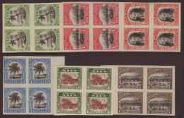 1920 Pictorial Set Complete IMPERF PLATE PROOF BLOCKS OF FOUR (as SG 38/43). Lovely Group! (24 Plate Proofs In... - Niue