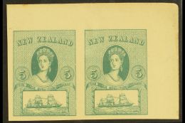 1892(c) LEWIS ESSAY 5(d) Grey- Green (25 X 34mm) Imperforate PAIR From The Upper-right Corner Of The Sheetlet, An... - Otros & Sin Clasificación