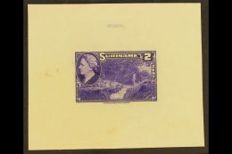 SURINAM 1945 2c Violet Native And Stream (as SG 315, Scott 186) - An American Bank Note Company DIE PROOF On Card,... - Other & Unclassified