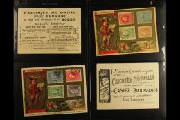 STAMP DESIGNS ON ADVERTISING CARDS - CIRCA 1908 A Scarce & Attractive Group Of Colourful Cards, Produced... - Mexico