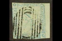 1859 2d Blue Lapirot Worn Impression, SG 39, Finely Used With Neat Postmark, Cut Into But Jumbo Margin At Right,... - Mauricio (...-1967)