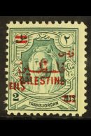 1952 2f On 2m Bluish Green "on Palestine", SG 314d, Never Hinged Mint For More Images, Please Visit... - Jordan