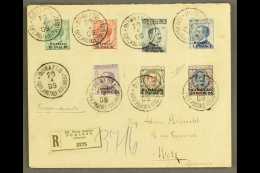 POST OFFICES IN TURKISH EMPIRE DURAZZO - 1909 Registered Cover Franked With All The Values From 10pa On 5c To 20pi... - Otros & Sin Clasificación