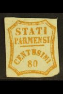 PARMA 1859 80c Olive Bistre, Sass 18, Very Fine Mint No Gum. Clear Margins All Round And Lovely Bright Colour.... - Unclassified