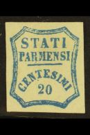 PARMA 1859 20c Bright Blue, 2nd Printing, Sass 15, Very Fine And Fresh Mint Og. Signed Brun. Lovely Bright Stamp.... - Unclassified