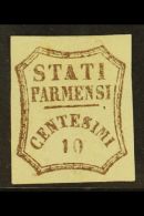 PARMA 1853 10c Brown, 2nd Printing, Sass 14, Very Fine And Fresh Mint Of With Ample Margins All Round. Expertised... - Non Classificati