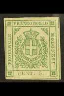 MODENA Prov. Govt. 1859 5c Pale Green, Sassone 12 (SG 18), Unused With 4 Small / Large Margins. This Example Shows... - Ohne Zuordnung