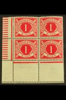 POSTAGE DUE 1925 1d Carmine, SG D2, Very Fine Mint Lower Left Corner BLOCK Of 4 With One Stamp Showing INVERTED... - Otros & Sin Clasificación