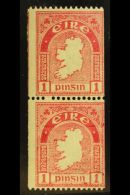 1922-34 1d Carmine, Perf.15 X Imperf, Vertical Pair, SG 72c, Hiberian D2cii, Never Hinged Mint. For More Images,... - Autres & Non Classés