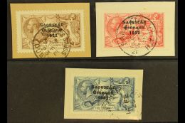 1922-23 SEAHORSES WIDE DATE 2s6d To 10s, SG 64/66, Each On A Piece Tied Feb. 1923 Cds. (3) For More Images, Please... - Other & Unclassified