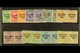 1922-23 SAORSTAT ½d To 1s (less 1½d) In Fine Mint Horizontal Pairs, One In Each Showing Open "C" For... - Sonstige & Ohne Zuordnung