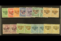 1922-23 SAORSTAT ½d To 1s (less 1½d) In Fine Mint Horizontal Pairs, One In Each Showing Open "C" For... - Other & Unclassified