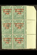 1922-23 SAORSTAT 4d Grey-green, Right Marginal Block Of Six, Showing NO ACCENT, SG 58a, Fine Mint, The Variety... - Sonstige & Ohne Zuordnung
