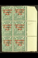 1922-23 SAORSTAT 4d Grey-green, Right Marginal Block Of Six, Showing NO ACCENT, SG 58a, Fine Mint, The Variety... - Autres & Non Classés