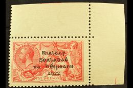 1922 DOLLARD SEAHORSE 5s Rose Carmine, SG 19, On Pseudo-laid Paper, Very Fine Mint Upper Right Corner Example,... - Sonstige & Ohne Zuordnung
