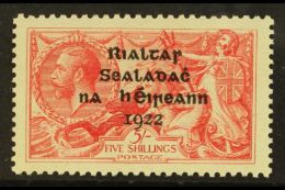 1922 5s Rose-carmine Seahorse With Dollard Overprint On PSEUDO-LAID PAPER Variety, Hibernian T13b, Very Fine Mint,... - Otros & Sin Clasificación