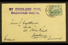 1924 (6 May) Cover To England Bearing 6a (SG 47) Tied By Busrah Cds; Alongside Violet "BY OVERLAND MAIL /... - Irak