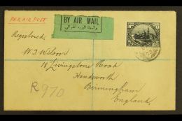 1923 (6 Aug) Registered Cover To England Bearing 2R Black (SG 50) Tied By Cds; Endorsed "PER AIR POST" With... - Irak