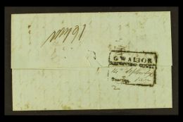 GWALIOR 1848 (Sept) Stampless Entire Letter To Agra Bearing Boxed Rectangular  "GWALIOR / Paid" Cachet With... - Otros & Sin Clasificación