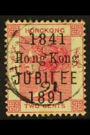 1891 2c Carmine "Jubilee" Overprint With SPACE BETWEEN "O" AND "N" OF "HONG" Variety, SG 51f, Superb Cds Used With... - Otros & Sin Clasificación