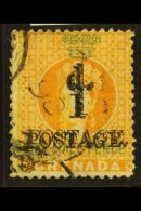 1886 1d On 1½d Orange, Variety "surcharge Double", SG 37b, Very Fine Used. RPS Cert. For More Images,... - Granada (...-1974)