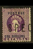 1875 1s Deep Mauve, SG 13, "Spec" ½ Of A Pair Overprinted "Specimen", All Pairs Were Split Before... - Granada (...-1974)