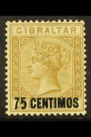 1889 75c On 1s Bistre "Short Foot On 5" Variety, SG 21a, Fine Mint For More Images, Please Visit... - Gibilterra