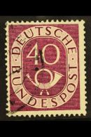 1951-52 RARE VARIETY. 40pf Purple Posthorn 'Zusatzliche Schraffe Vor Dem "S" Von "Post"' PLATE FLAW (position 34),... - Otros & Sin Clasificación