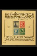 SOVIET ZONE (THURINGIA) 1945 (18 Dec) Rouletted Miniature Sheet On Paper Type "t", Mi Block 2t, Never Hinged Mint.... - Sonstige & Ohne Zuordnung