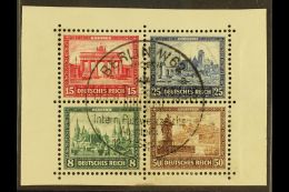 1930 IPOSTA Buildings Complete Set From The Mini-sheet, Michel 446/49, Very Fine Used Se-tenant BLOCK Of 4 With... - Sonstige & Ohne Zuordnung