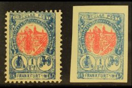 FRANKFURT (MAIN) 1887 1pf Cycling Perf & Imperf Stamps, Michel 28 A+B, Fine Never Hinged Mint, Fresh &... - Otros & Sin Clasificación