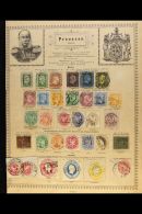 PRUSSIA 1850-67 Used Collection On An Old 1880's Schaubek Printed Album Page With No Empty Spaces, Includes... - Altri & Non Classificati