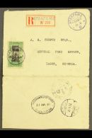 TOGO 1917 Registered Cover (opened For Display), Franked 1fr Green And Black Occupation Franco-anglaise, Tied By... - Sonstige & Ohne Zuordnung