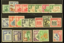 1938-55 Pictorials Complete Set With All Die Types, SG 249/266b, Very Fine Mint (some Never Hinged), Fresh... - Fiji (...-1970)