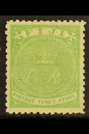 1871 3d Pale Yellow Green, SG 11, Very Fine Mint With Good Centering. For More Images, Please Visit... - Fiji (...-1970)