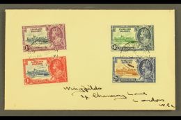 SOUTH GEORGIA 1935 Silver Jubilee Complete Set Of Falkland Islands, SG 139/142, Very Fine Used On Cover To London,... - Islas Malvinas