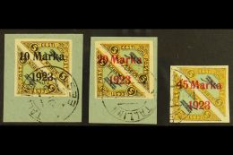 1923 Air Surcharges On Pairs Complete Imperf Set (Michel 43/45 B, SG 46/48), Very Fine Cds Used, 10m & 20m On... - Estonia