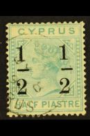 1886 "½" On ½pi Emerald-green Surcharge 8mm Apart Wmk CC, SG 28, Finely Cds Used, Tiny Surface... - Otros & Sin Clasificación