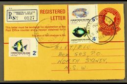 REGISTERED ENVELOPE 1971 25c Reg Env To North Sydney, NSW, Bearing Additional 2c, 4c, And 5c Fish Definitives,... - Christmas Island