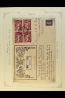 1940 Stamp Centenary 1a On 2a6p Claret, SG 34, Block Of Four Fine Used On Large Illustrated FDC To Rangoon, One... - Birmania (...-1947)