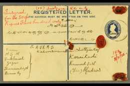 1938 (March) Overprinted 3a And 1a Registered Envelope , Bearing Additional Overprinted 1a, 3a And 1r Tied By... - Birmania (...-1947)