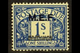 MIDDLE EASTERN FORCES POSTAGE DUES 1942 1s Blue Ovptd "MEF", Ovptd "SPECIMEN", SG MD5s, Very Fine Mint. Scarce... - Africa Orientale Italiana