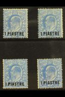 1911 - 1913 1pia On 2½d Bright Ed VII Surcharged, SG 25/29, Very Fine And Fresh Mint. (4 Stamps) For More... - British Levant