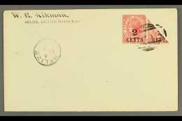 1888 2c On 1d Carmine In Pair With Bisected Stamp (1d), Tied On Untravelled Cover By Barred AO6 Barred Cancel With... - Honduras Britannique (...-1970)