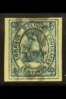 1867-68 50c Blue Condor (Scott 6, SG 11), Fine Used, Showing Large Letters "STA" Of Postmark, Four Large Margins,... - Bolivie