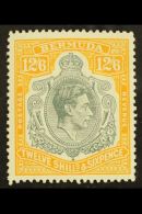 1950 12s 6d Grey And Pale Orange, Perf 13, (showing Flaw 7b, Panel Cut Out), Very Fine Never Hinged Mint.  For... - Bermudas