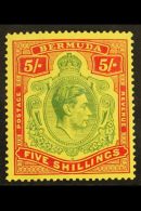 1938-53 5s Green & Red On Yellow "Key Plate" On Chalky Paper, SG 118, Fine Mint, Usual Streaky Gum. For More... - Bermudas