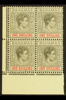 1938-52 1s Grey-black & Bright Crimson Ordinary Paper, SG 155c, Superb Never Hinged Mint Lower Left Corner... - Other & Unclassified